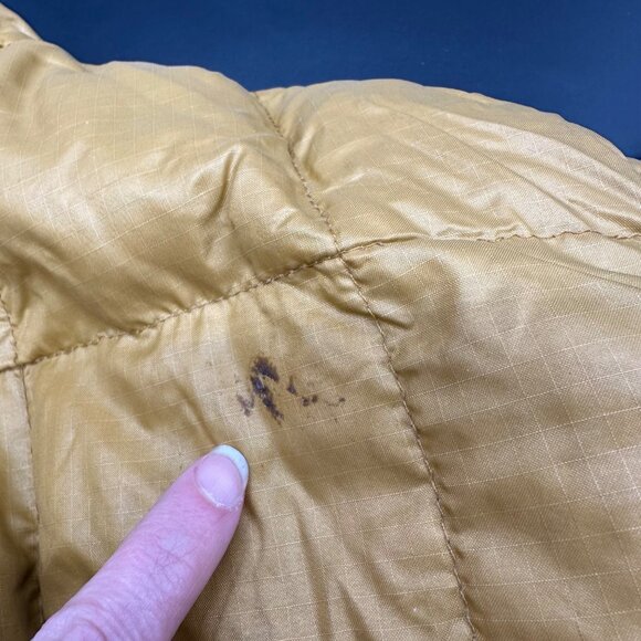 Vintage Eddie Bauer USA 1970s Honey Gold Goose Down Quilted Jacket Coat Size S - Picture 7 of 10